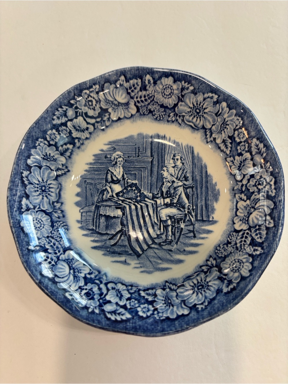 Set of 2 Liberty blue made in England Betsy Ross collection